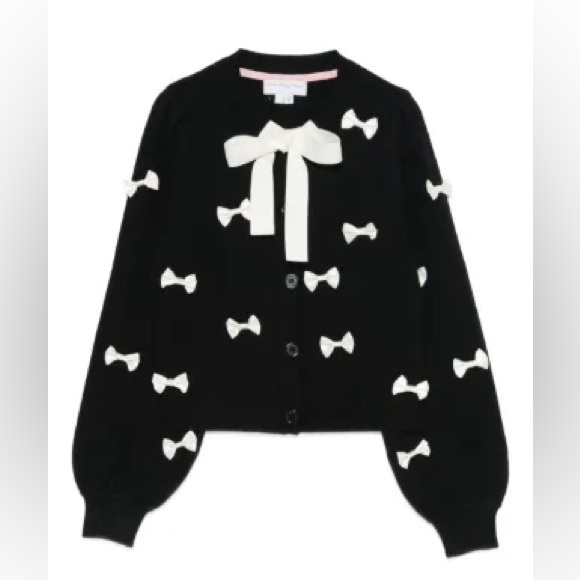 NWT Never Fully Dressed Bow Sophie Cardigan In Black - Picture 7 of 7